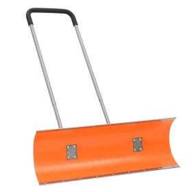 Snow Shovel Orange, Silver, Black Powder-Coated Steel, Polypropylene