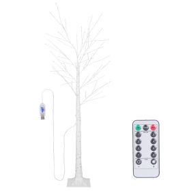 4FT-6FT Options -- 1Pc Lighted Birch Tree Artificial White Birch Twig Tree With 8 Warm White Lighting Modes For Wedding Party Christmas Holiday F (Option: 4FT)