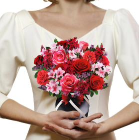 Paper Pop Up Cards Flower Bouquet 3D Rose Valentine's Day Greeting Cards Anniversary Birthday Get Well Gifts Crad For Women Girl (Option: Rose card)