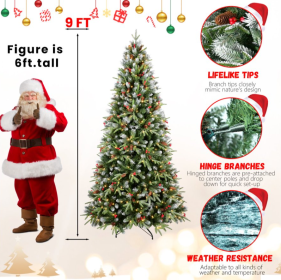 4ft PEPVC Tree Red Fruit35pcs Pine Cone35pcs (Option: 9foot PEPVC tree)