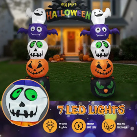 8.2 FT Cute Halloween Inflatables Pumpkin Archway Outdoor Decoration, Giant Blow Up Yard Arch Decorations With Built-in LED Lights For Holiday Pa (Option: Halloween)