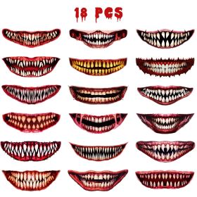 18 Pieces Of Scary And Realistic Design Halloween Temporary Tattoo Stickers (Option: 18Pieces)
