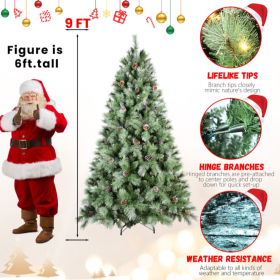 7.5ft PVC Hard Needle Mixed Tree Pine Cone 51pcs (Option: 9feet hard needle PV)