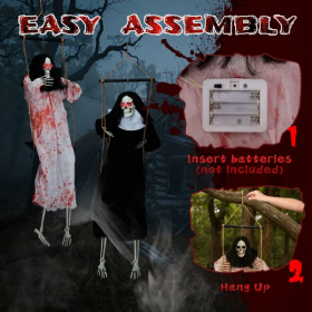 Outdoor Halloween Decorations 2 Packs Hanging Ghosts Decor With Lighted Up Eyes And Horror Scream, 3ft Scary Grim Reaper Swinging Ghost Flying Fo (Option: Halloween)