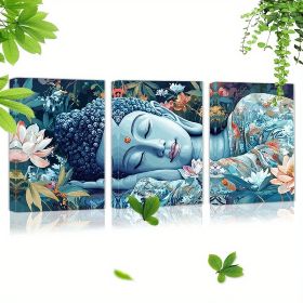 Mentally Compassionate Buddha 3pcs Framed Canvas Wall Art Set - Ready To Hang, Perfect For Living Room, Bedroom, Or Office Decor (Option: 16X12inch40X30cm)
