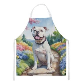 American Bulldog Spring Garden Apron Cooking Kitchen Server Baking Crafts Gardening for Adult Women Men, Unisex, Large, Multicolor (Default: Default)