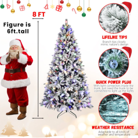 7.5, 8 Feet PE PVChard Needle Mixed Tree Memory Line Power Pole Collapsible 3 Parts (Option: 8feet hard needle)
